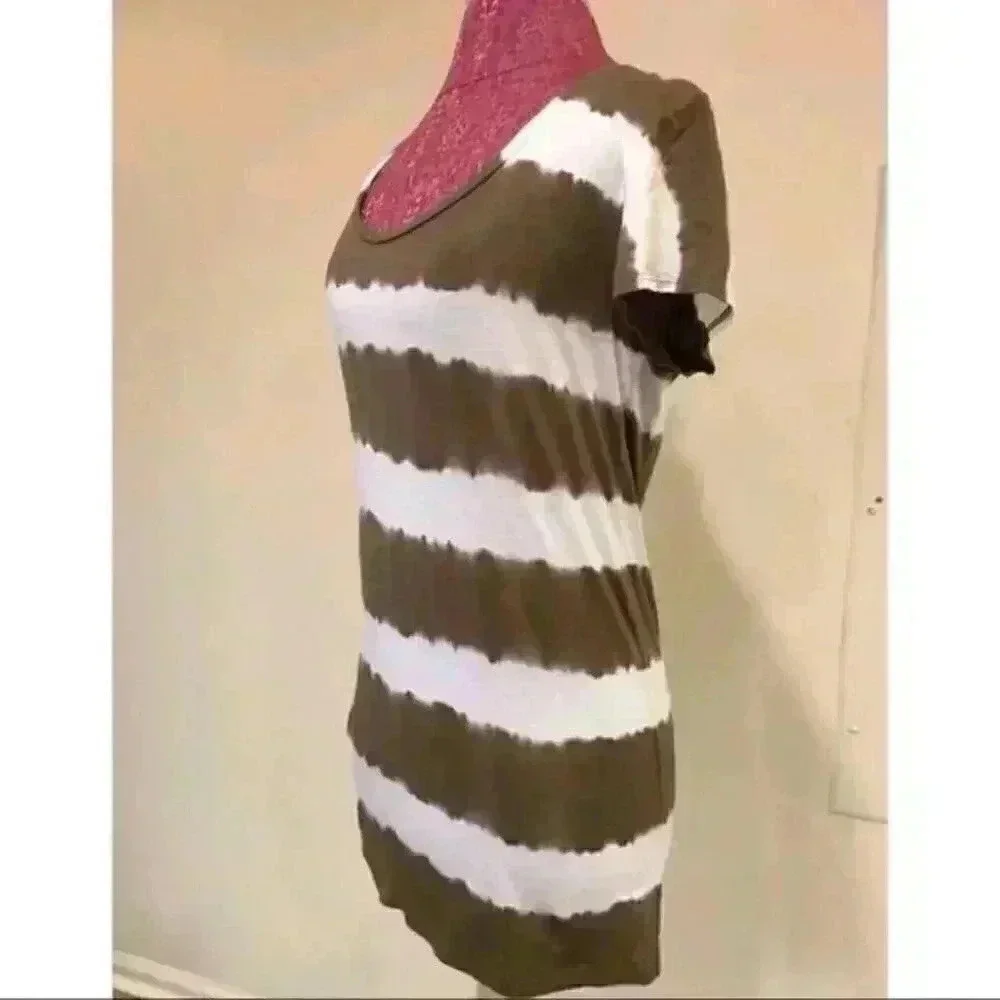 Ann Taylor Top S Striped Tie dye 60 pima cotton